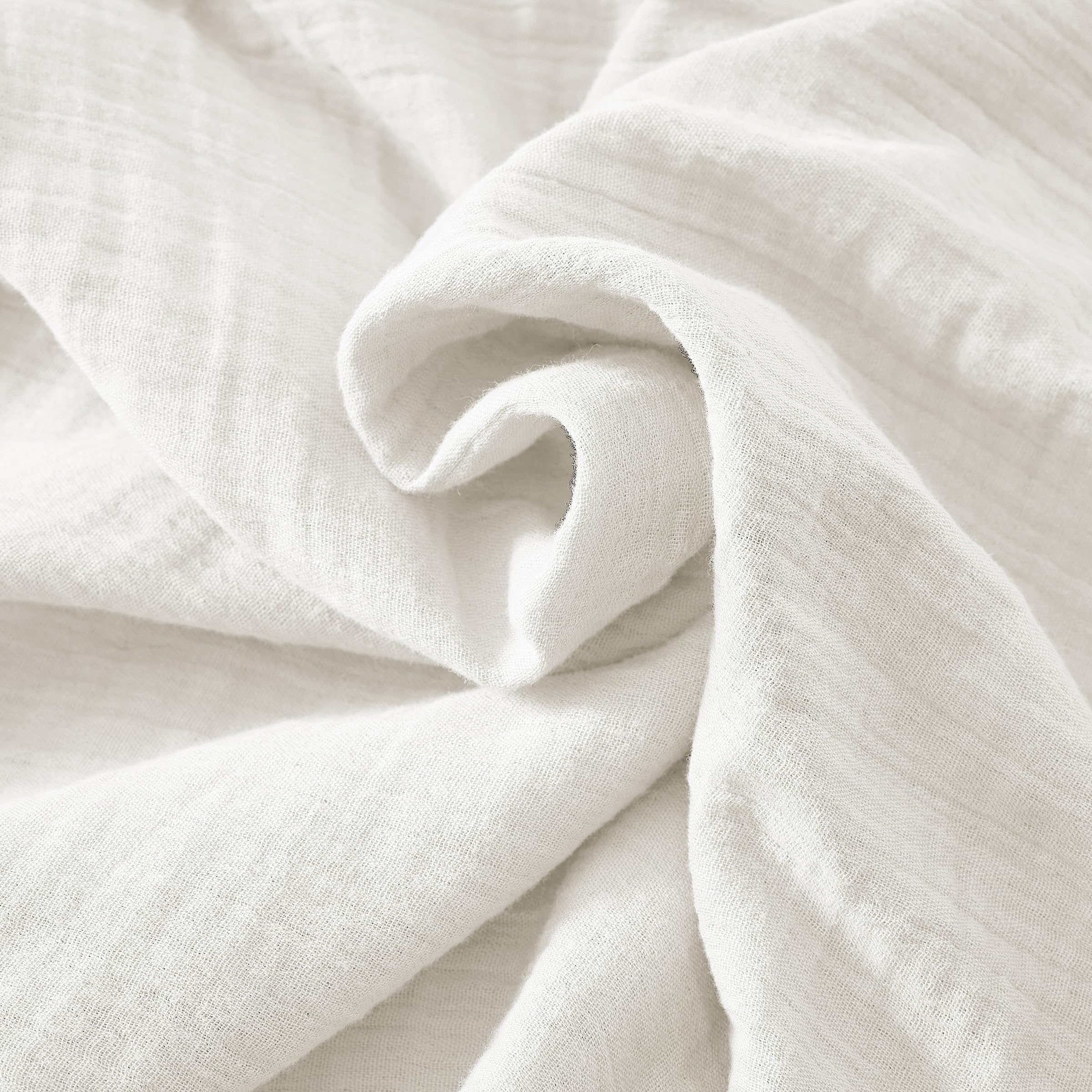 Cache-sommier Gaze de Coton 160 x 200 cm Gaia Blanc