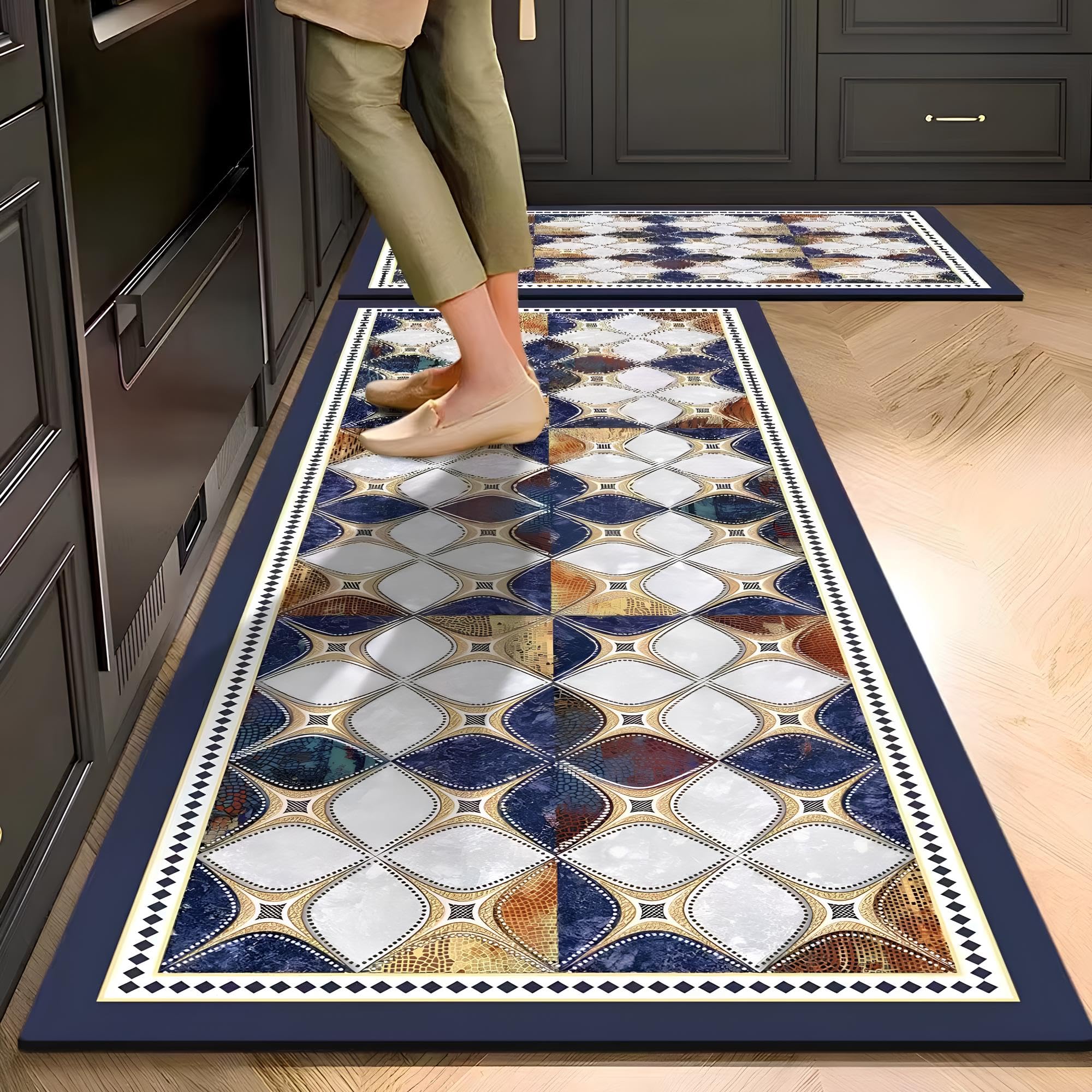 Anti Fatigue Kitchen Rug Sets 2 Piece Non Slip Kitchen Mats for Floor Cushioned Kitchen Rugs and Mats Waterproof Comfort Standing Mat Runner Rug Carpets for Kitchen Floor, Sink — Amazon image 19