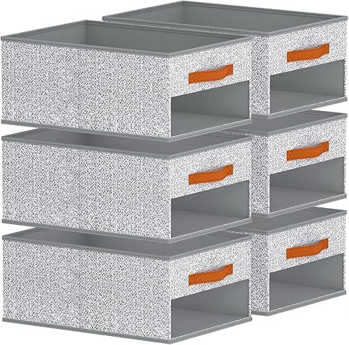 Miniatura 21 de Organizadores y almacenamiento de armario, paquete de 8 cestas de almacenamiento para organización, organizador de armario plegable con ventana
