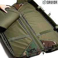 Vista 2 de Savior Equipment American Classic - Bolsa táctica doble para armas largas, estuche de transporte para pistola con correa de mochila, compartimento
