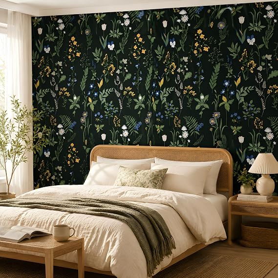 Peel and Stick Wallpaper Boho 44x300cm Floral Wallpaper