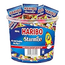 Haribo Starmix, 40 Haribo Mini Bustine da 25gr, Caramelle Gommose, Gusto Frutta, Ideali per Feste – 1000gr
