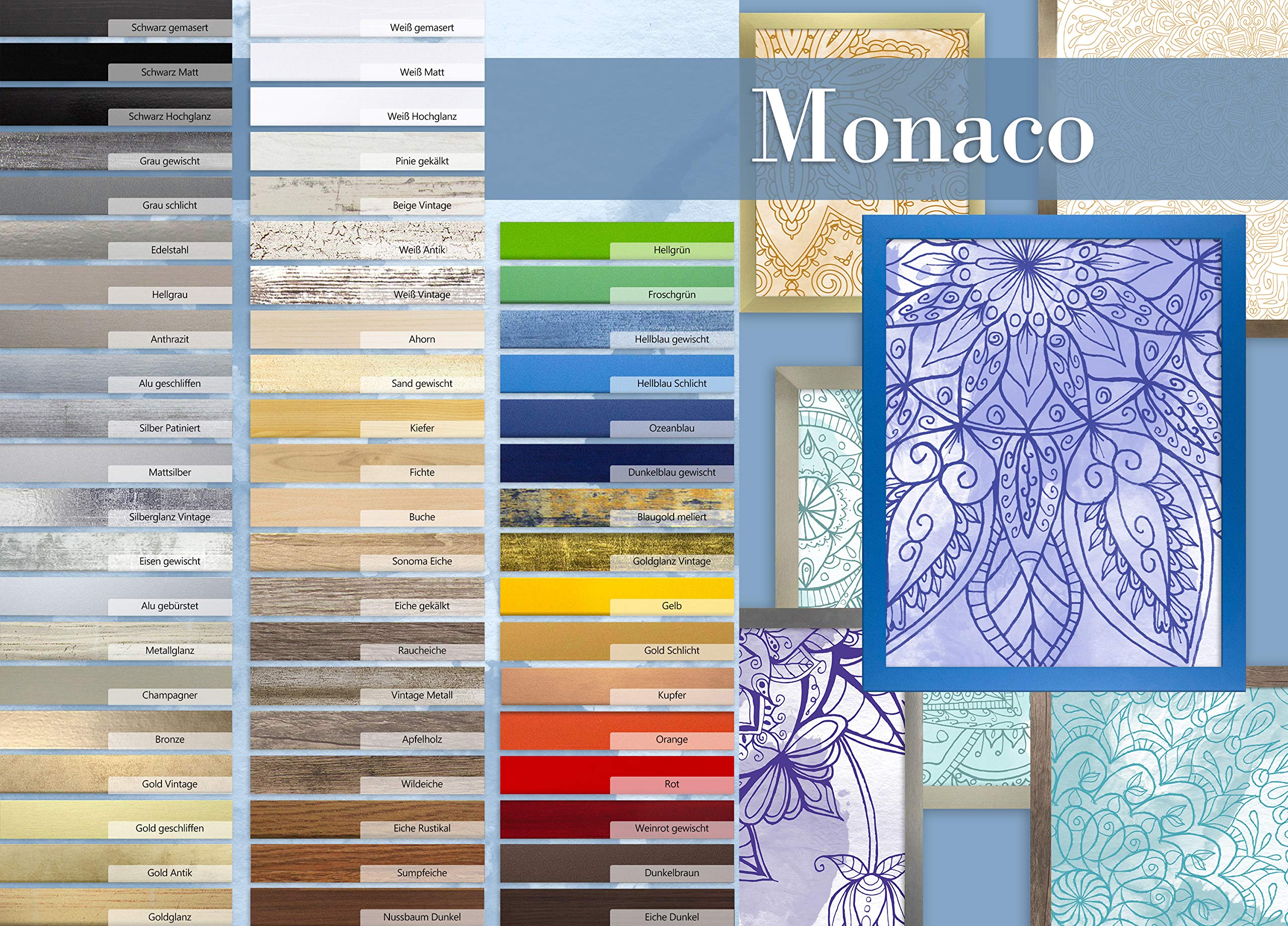Ramka na zdjęcia Monaco 47 x 58 cm ramka na zdjęcia czarna matowa ramka na plakat