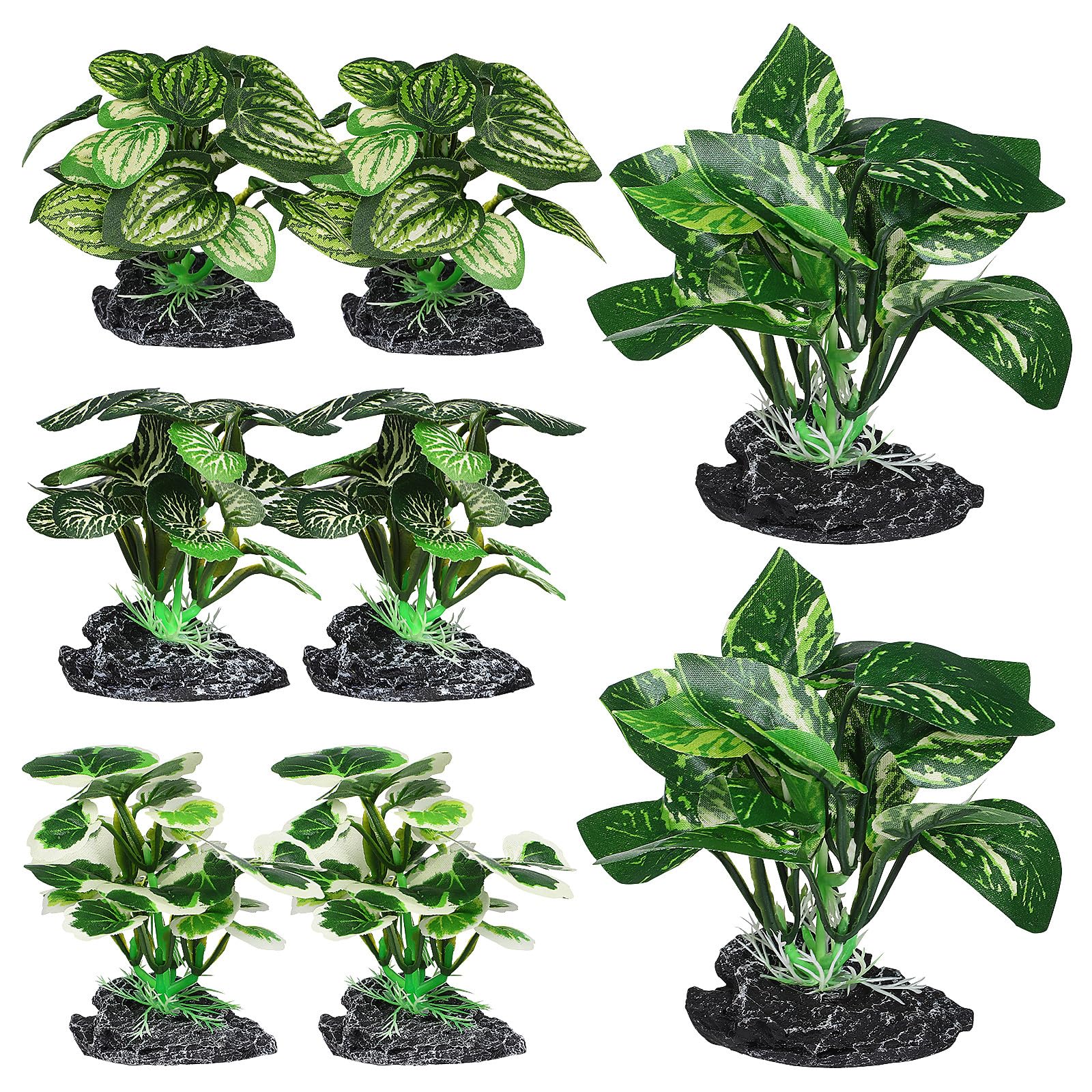 8pcs Aquarium Artificial Fish Tank Plants High Simulation Underwater Water Grass Plastic Green Decor for Freshwater Aquatic Pets