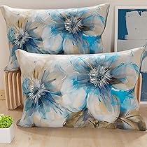 PETTI Artigiani Italiani – Coppia di Federe Cuscino 70×40 cm in Microfibra, Cuscini Arredo Camera da Letto, Divano, Salotto, Set 2 Fodere Copricuscino, Federa Floreale 39, 100% Made in Italy