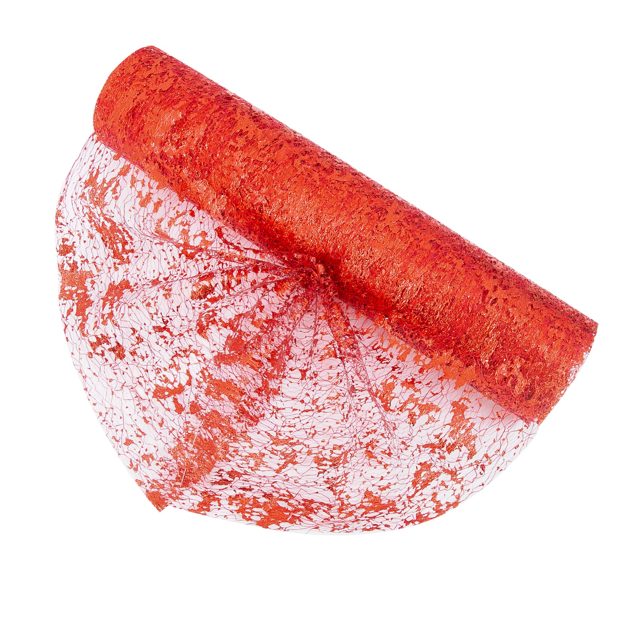Time To Sparkle #01 Red Table Runner With Gold Foil 29Cm X 26M Sparkling Tulle Roll Gift Floral Wrapping Paper Rolls Glitter Table Decoration For Holidays Wedding Parties And Everyday Decoration (Red)