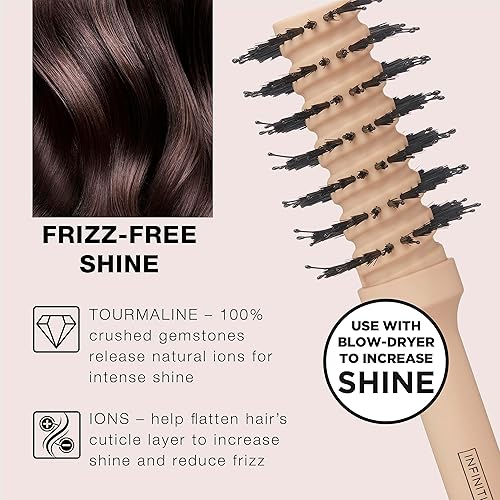 Miniatura 4 de InfinitiPro by Conair - Cepillo redondo en espiral para secado y peinado, diseñado para un flujo de aire óptimo, serie Performa en almendra tostada,