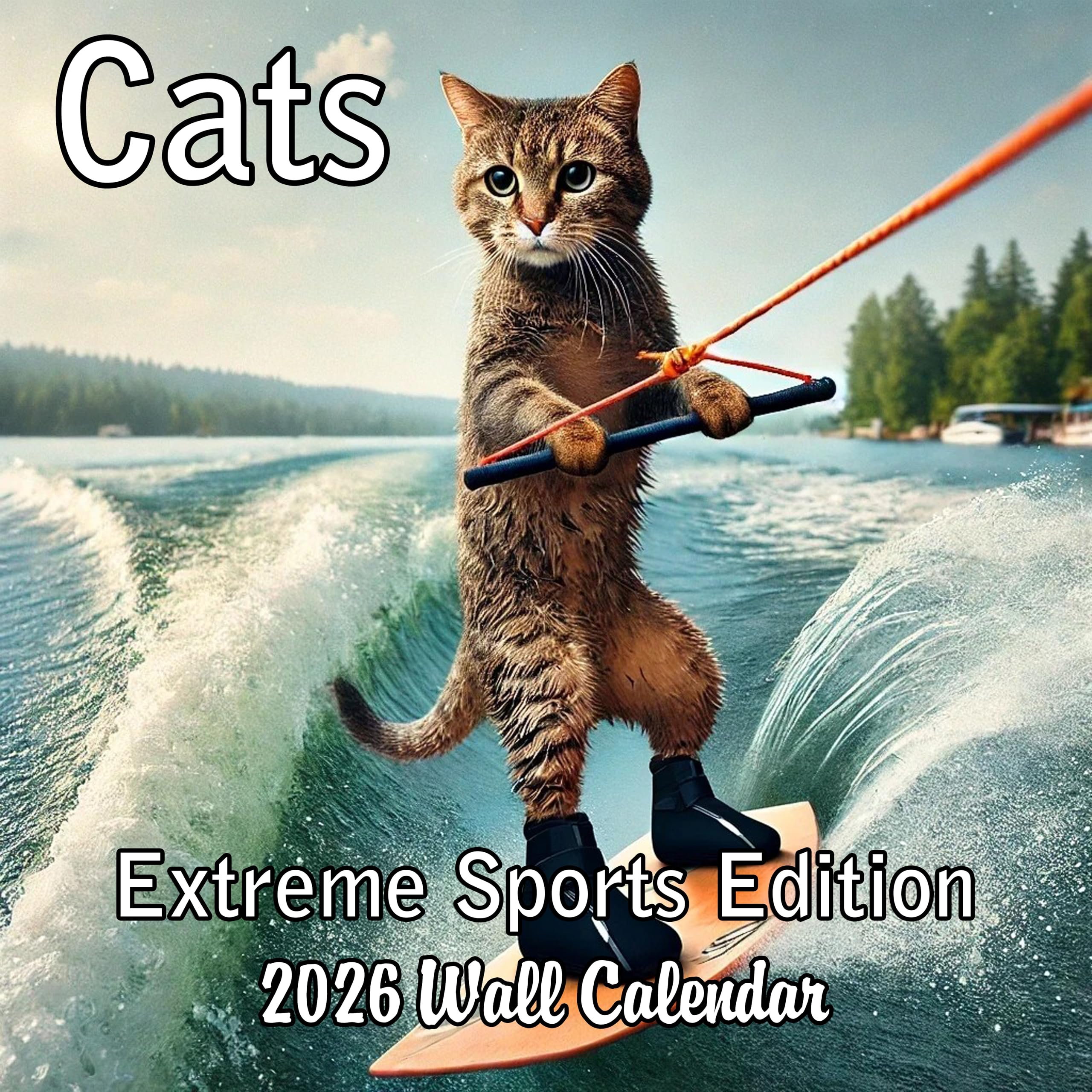 2026 Extreme Sports Cats Monthly Wall Calendar - Funny Gag Gift