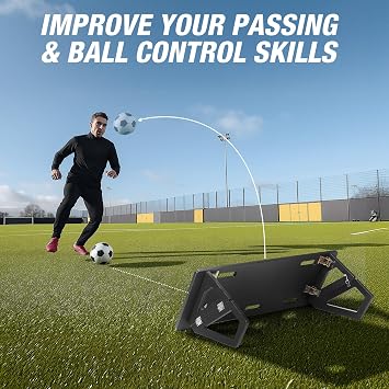 Large Soccer Rebounder Board, 3 Adjustable Angles Soccer Kick Back Trainer Board with 2 Sandbags, Portable Soccer Wall Rebounder for Control, Passing and Shooting Practice (40'' x 16'')