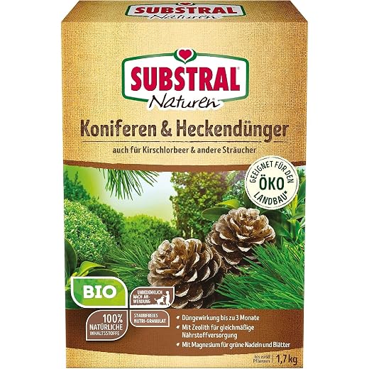Substral Naturen Bio Koniferen- und Heckendünger, Organisch-mineralischer Volldünger für Nadelgehölze und Hecken, 1,7 kg