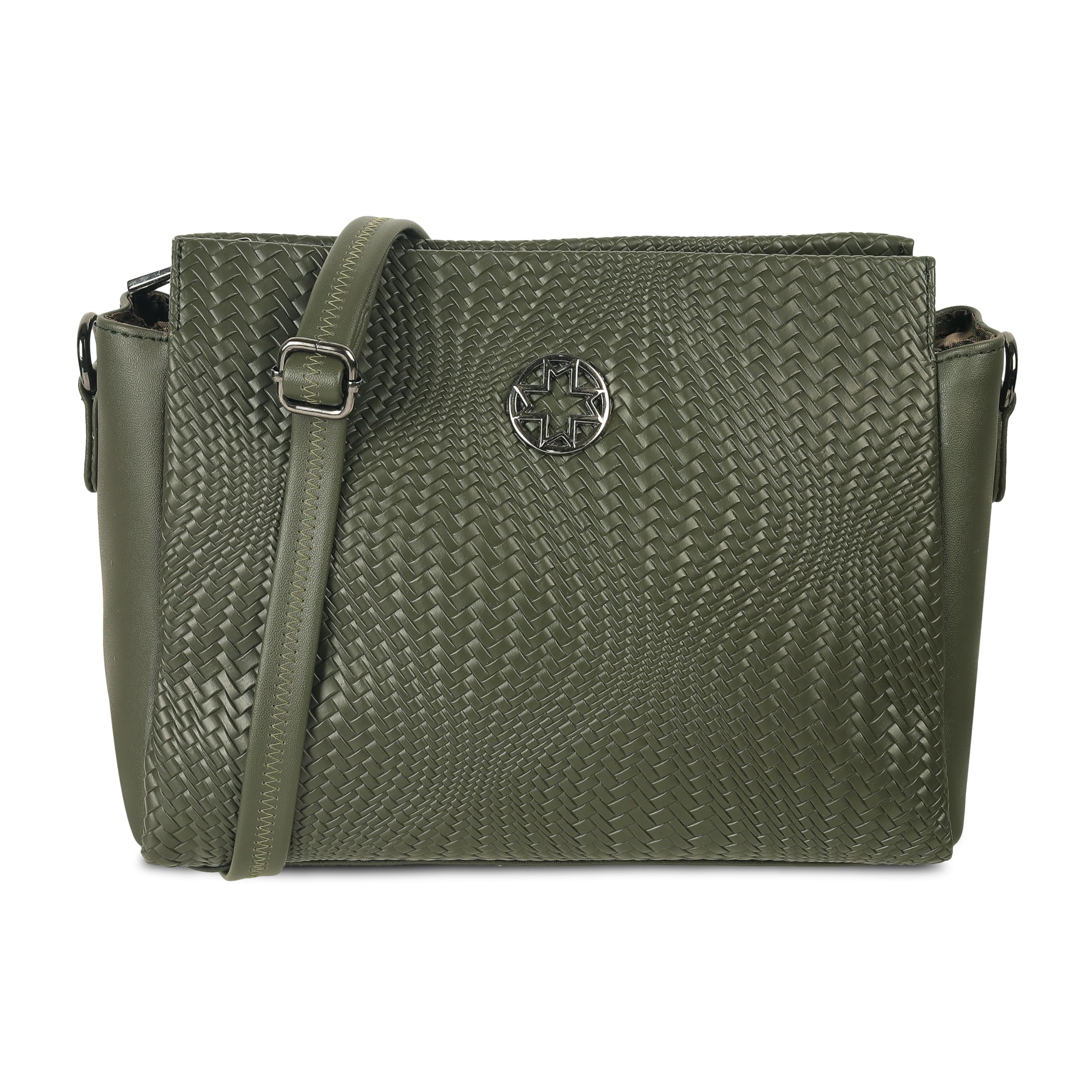 Women Faux Leather Casual Sling Bag with Adjustable Handle-image-35