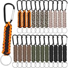 24 Pcs Paracord Keychain, 6 Colors Braided Keychain Clip with Strap, 6.3x1.2 Inch Backpack Strap for Keys, Outdoor Sports, Hiking Tools, Backpack Accessories