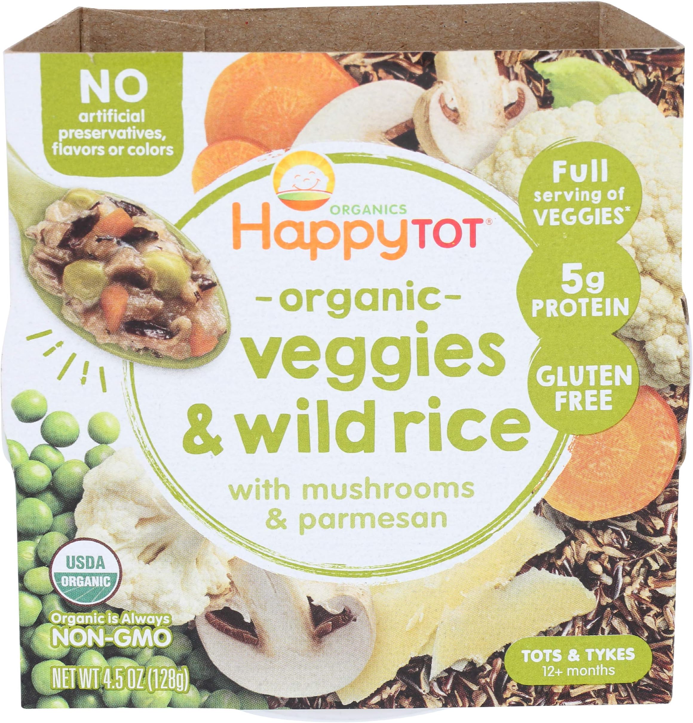 HAPPY TOT Organic Veggies & Wild Rice Bowl, 4.5 OZUSDA Organic