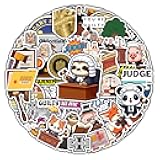 BIGZORO Pack 50 PCS Court Judge Sticker Waterproof Vinyl Decals Birthday Gifts for Men Women Adults Law Authority Graphics Scales of Justice Items Decoration Laptop Phone Case Helmet