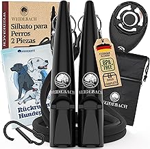 Weidebach® 2 x Improved 2.0 Dog Whistle with More Stable and Loud Sound, Includes Clicker, Treat Bag, Standardized, Quality Band and Mouthpiece, Successful Call Training