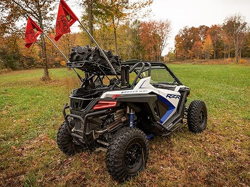 Miniatura 9 de SuperATV Estante de carga para Polaris 2020+ RZR PRO XP de 4 asientos. Se puede utilizar como un portaneumáticos de repuesto, se adapta a un