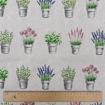 Animals Flowers Digital Printed Cotton Rich Linen Vintage Look Quilting Craft Project Cushion Curtain Furnishing Upholstery Home Fabric Material | 55