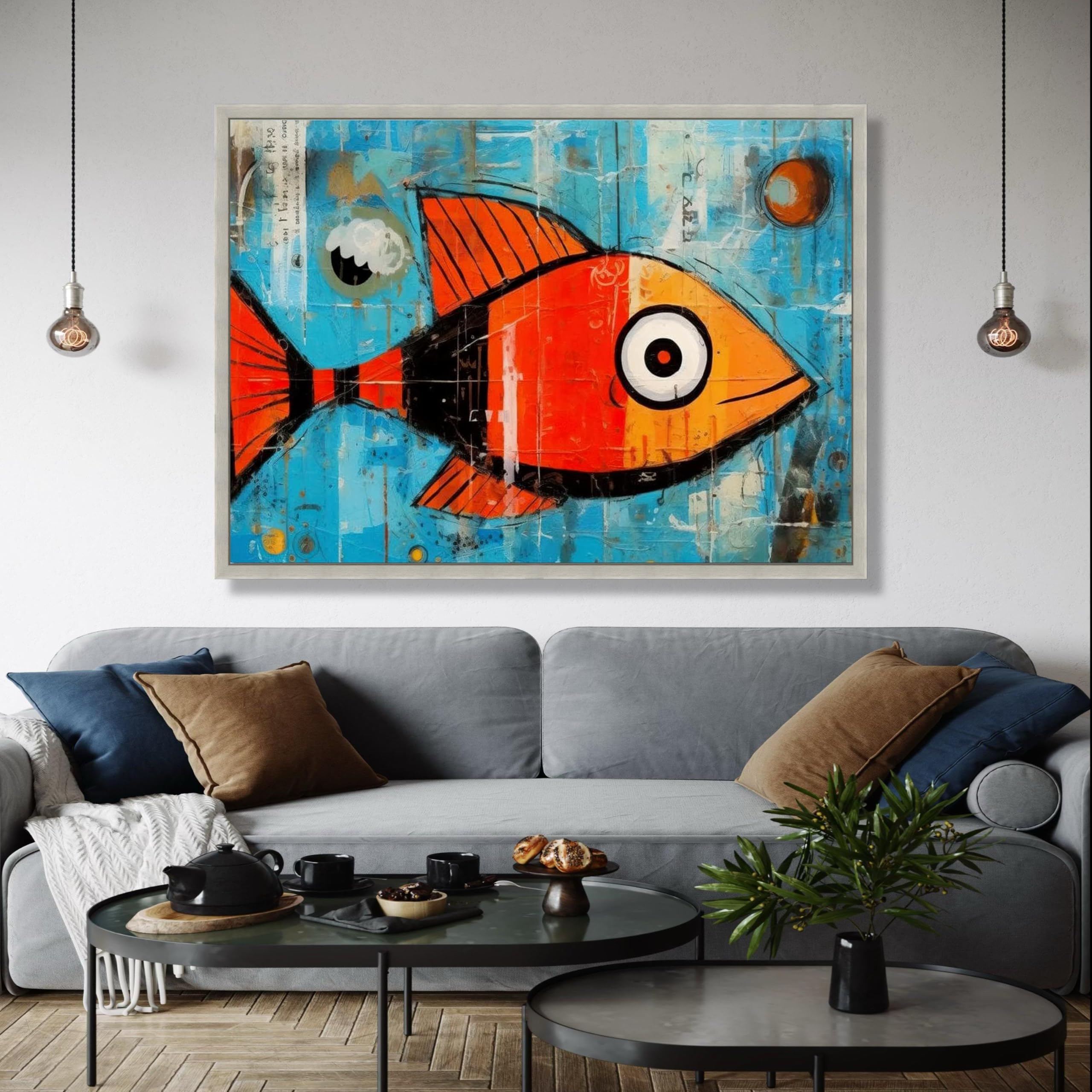 Illustration de poissons colorés idée cadeau déco originale - 8