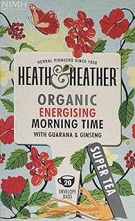 Organic Morning Time Tea with Hibiscus, Spearmint & Guarana • Uplifting Botanical Blend for Daily Energy • Vegan • Multipack 6 x 20 Boxes (120 Tea Bags)