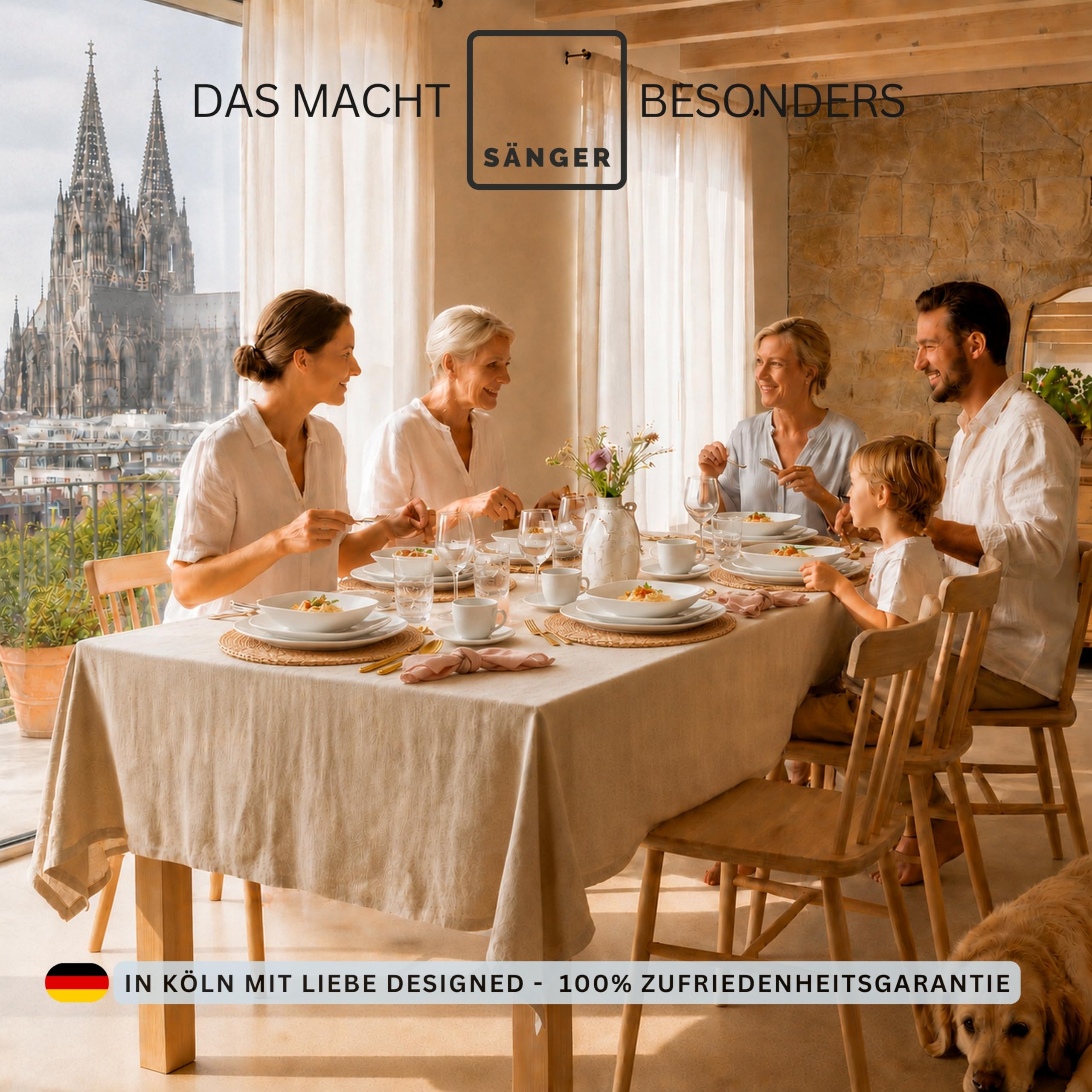SÄNGER | Tafelservice Bilgola Weiß, 18-teiliges Geschirrset für 6 Personen mit Suppen-, Dessert-, & flachen Tellern aus Porzellan | PREMIUM COLLECTION