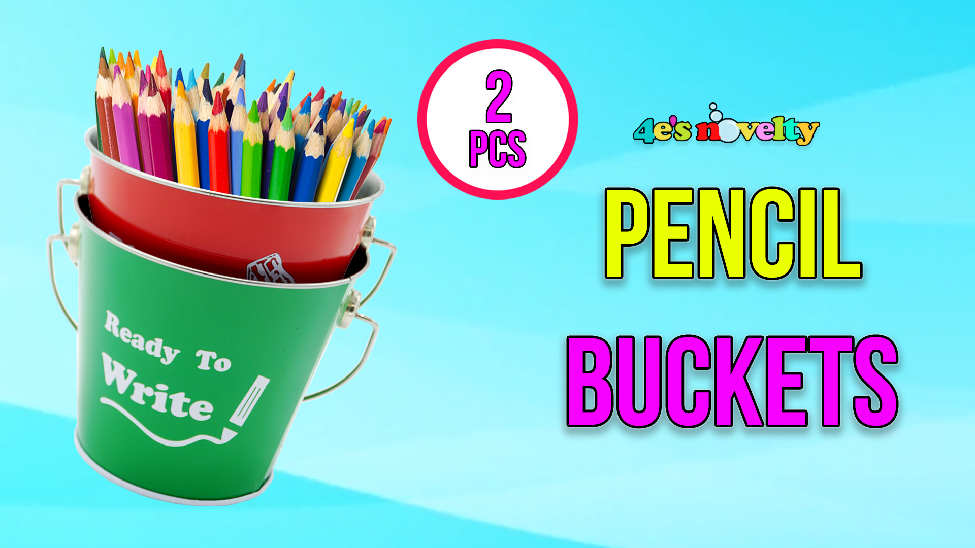 Set de 2 cubos metálicos para lápices 4E's Novelty miniatura 7