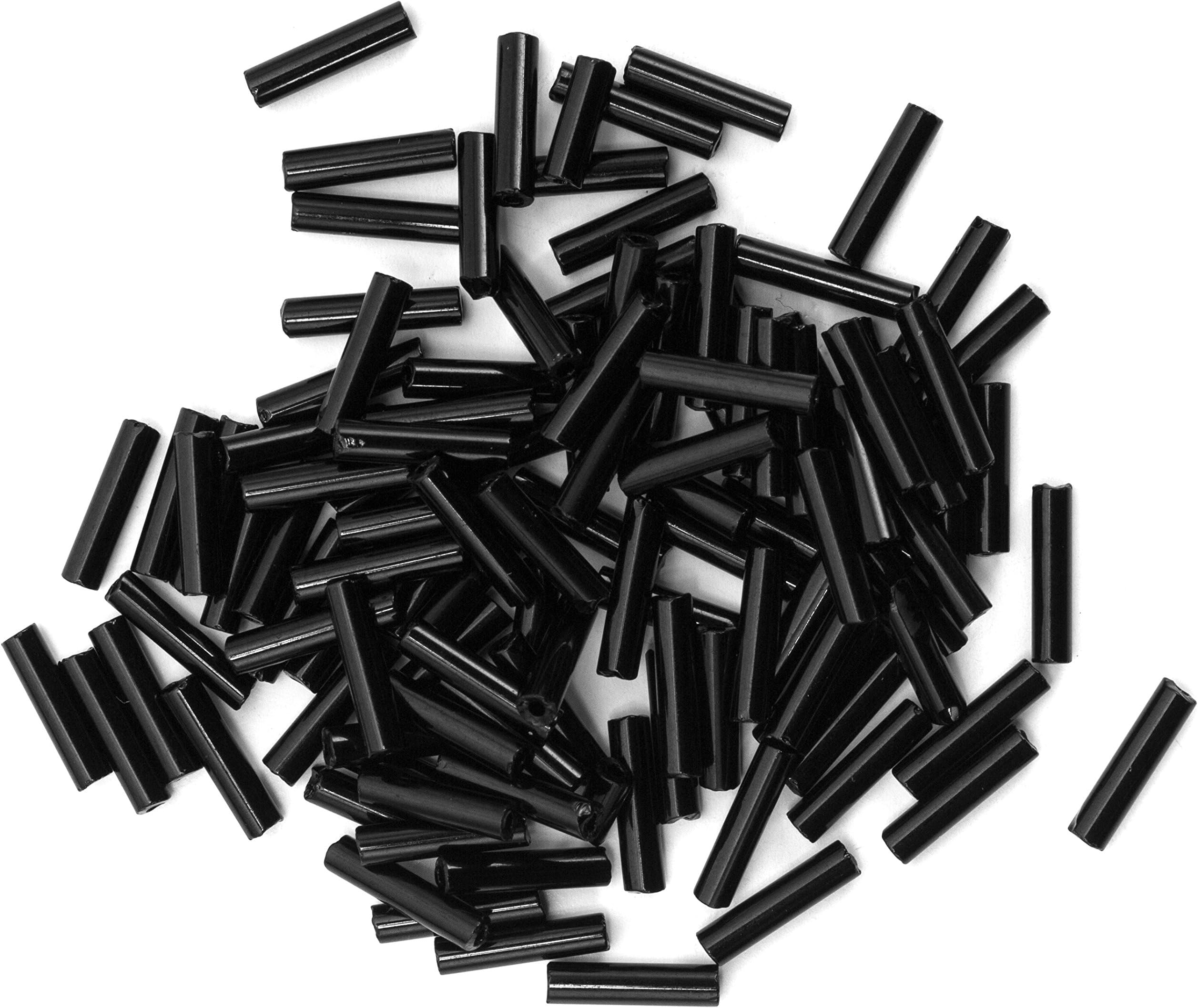 Cousin DIY Size 4 Black Czech Glass Bugle Beads