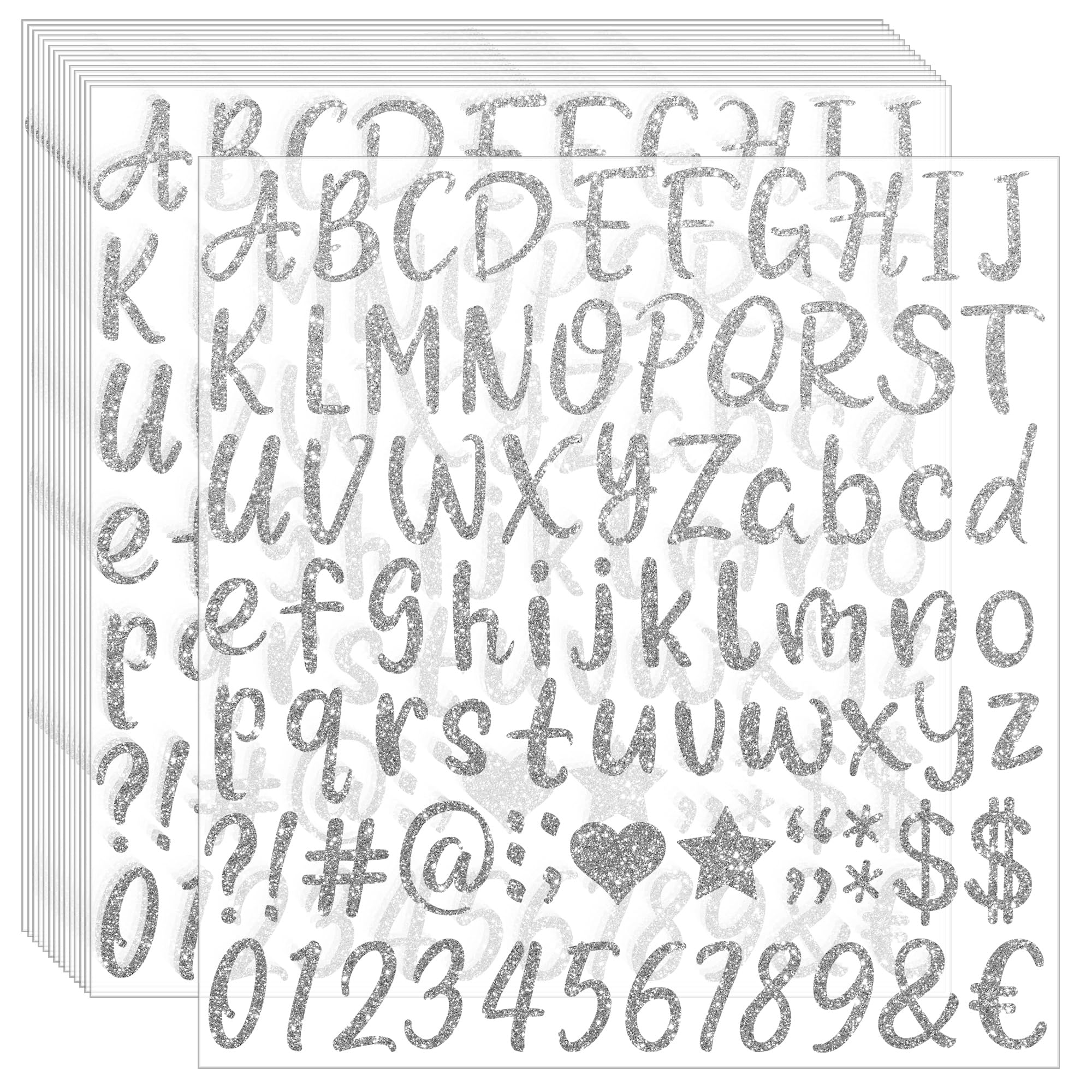 1215Pcs Letter Stickers 15 Sheets Alphabet Stickers Vinyl 1 Inch Stick on Letters Glitter Self-Adhesive Waterproof ABC Number Stickers for Graduation