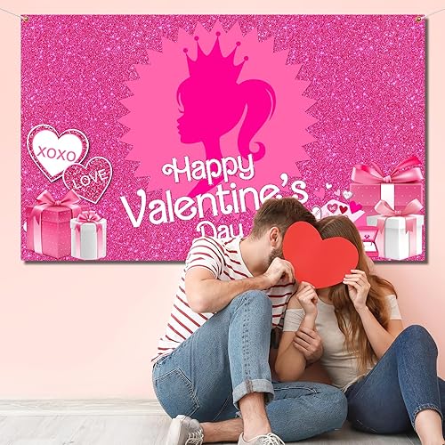 Miniatura 3 de Fondo para el día de San Valentín, fondo de fotos con purpurina rosa intenso para el día de San Valentín, suministros para el día de San Valentín,