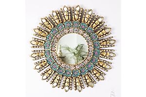 Turquoise Sunburst Mirror Enchanting Wall Art