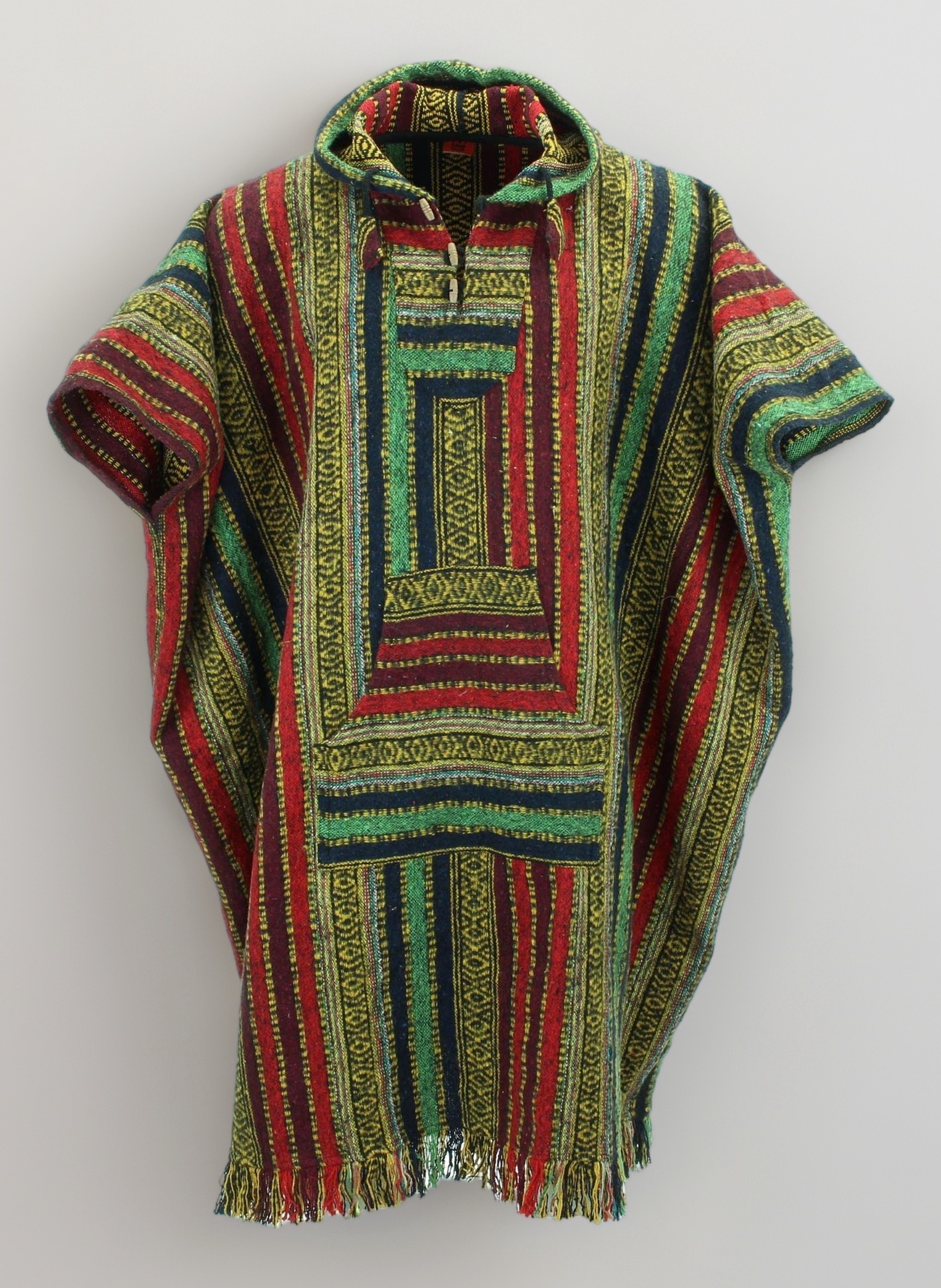 Brushed 100% Cotton Long Hooded Poncho Mexican Style Hoodie Unisex for Camping Festivals Men Women