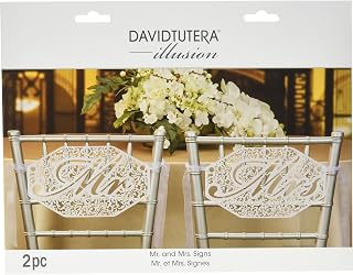 Darice, David Tutera Illusion, Mrs. Die Cut Signs, White