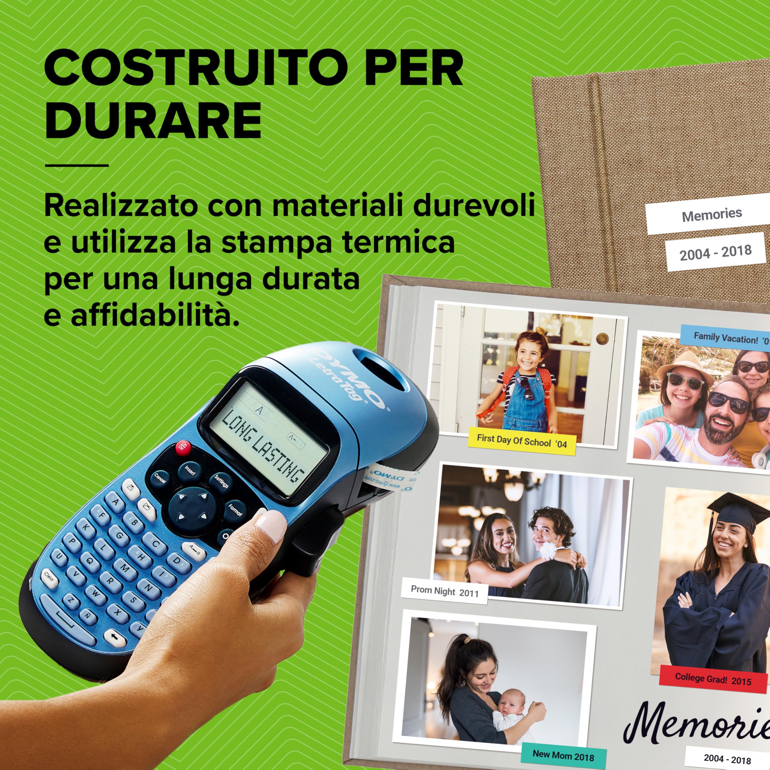 DYMO LetraTag LT-100T Etichettatrice palmare con tastiera ABC e display LCD 13 caratteri