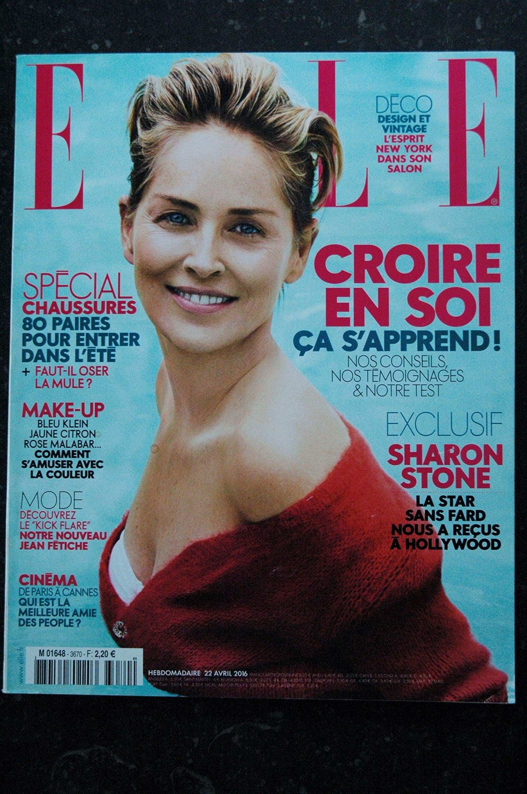 ELLE 3670 22 avril 2016 Sharon STONE Cover + 10 p. - Albane CLERET - Elisabeth TANNER - 164 p. Fashion Vintage
