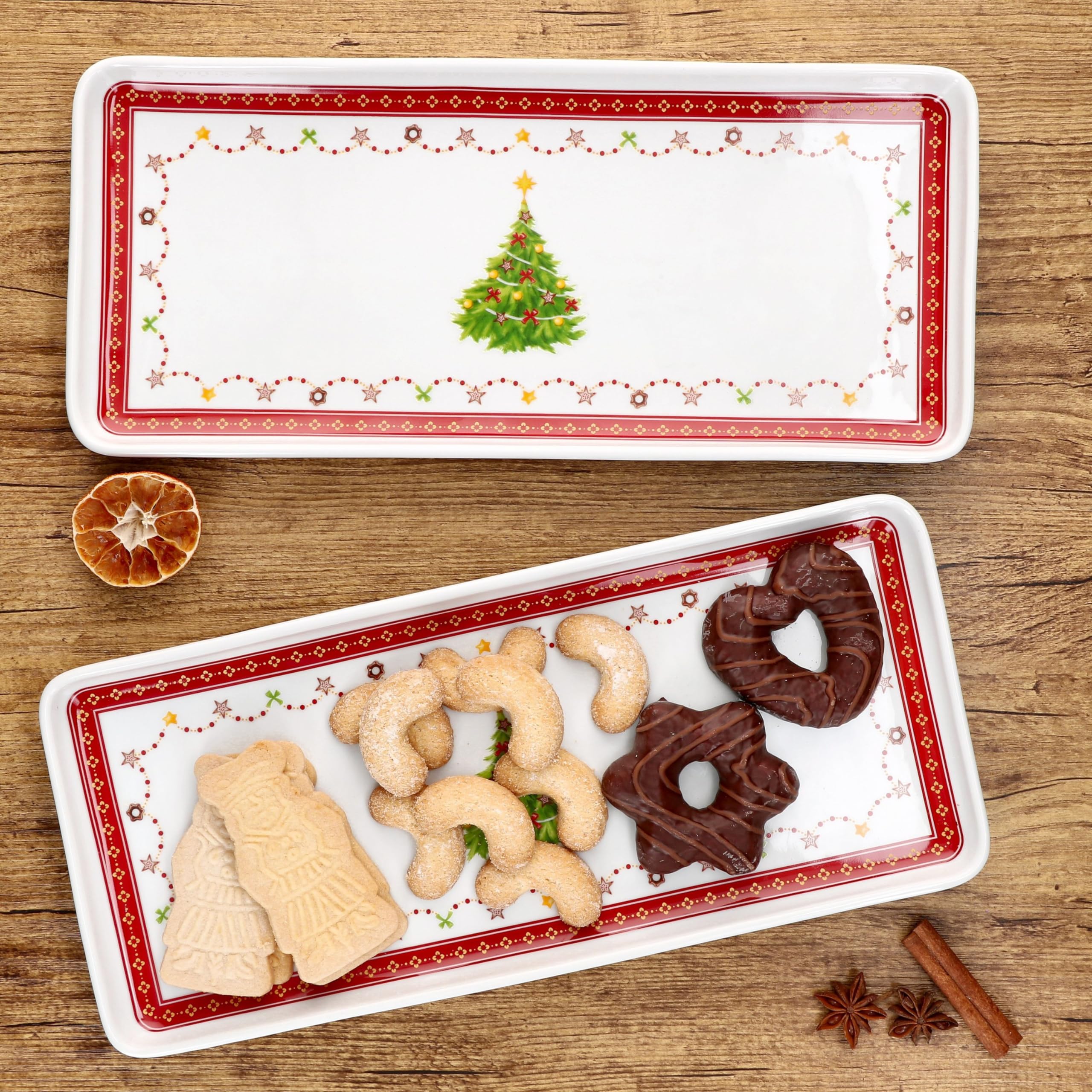 MamboCat Maestro Natale - Piatto rettangolare per torte con | FindTheDeal