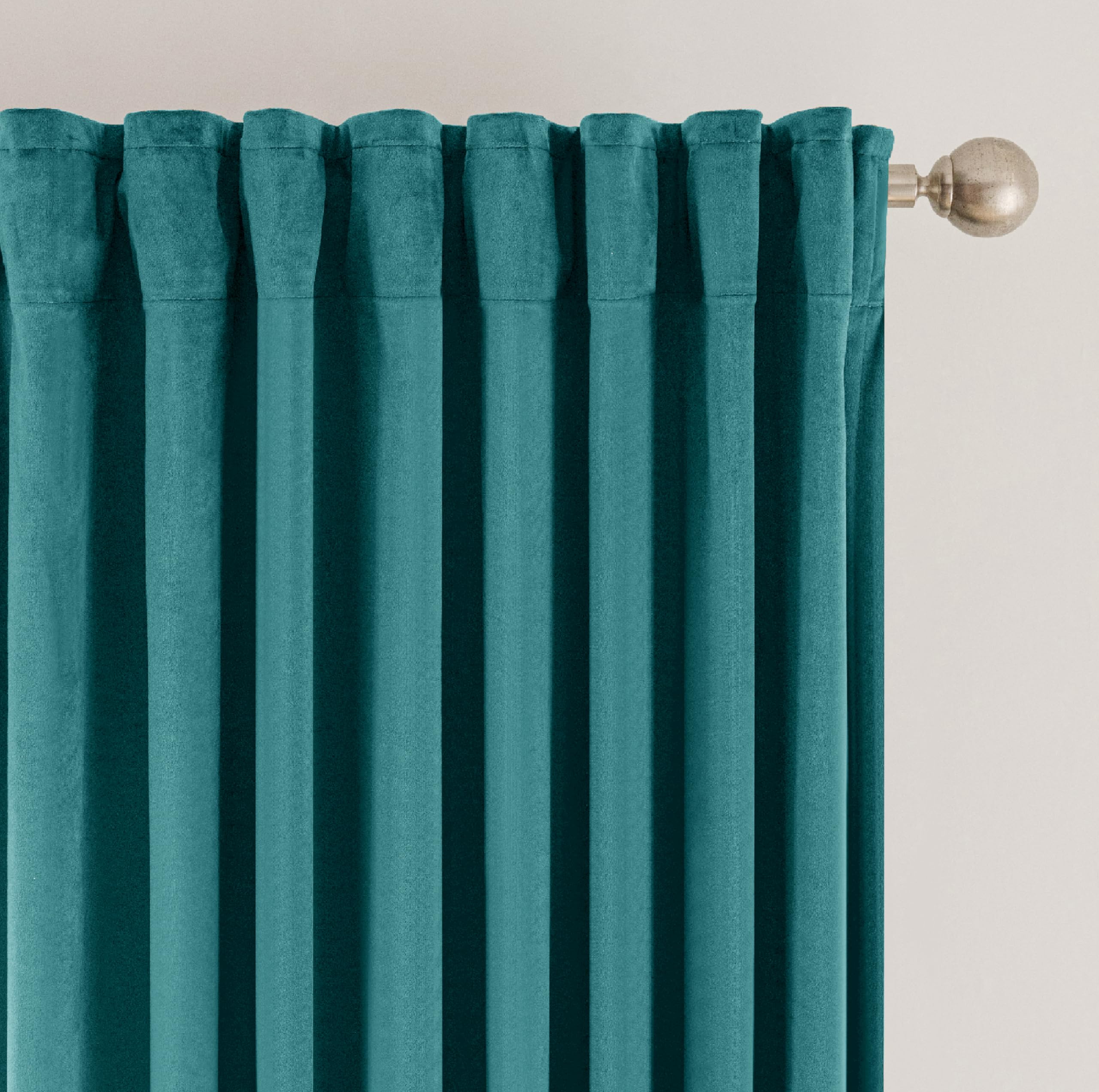 SNITIE Lake Blue Velvet Curtains with Back Tab and Rod Pocket Thermal Insulated Soft Privacy Light-Filtering Velvet Drapes for Bedroom and Living Room, Set of 2 Panels, 52 x 108 Inches Long
