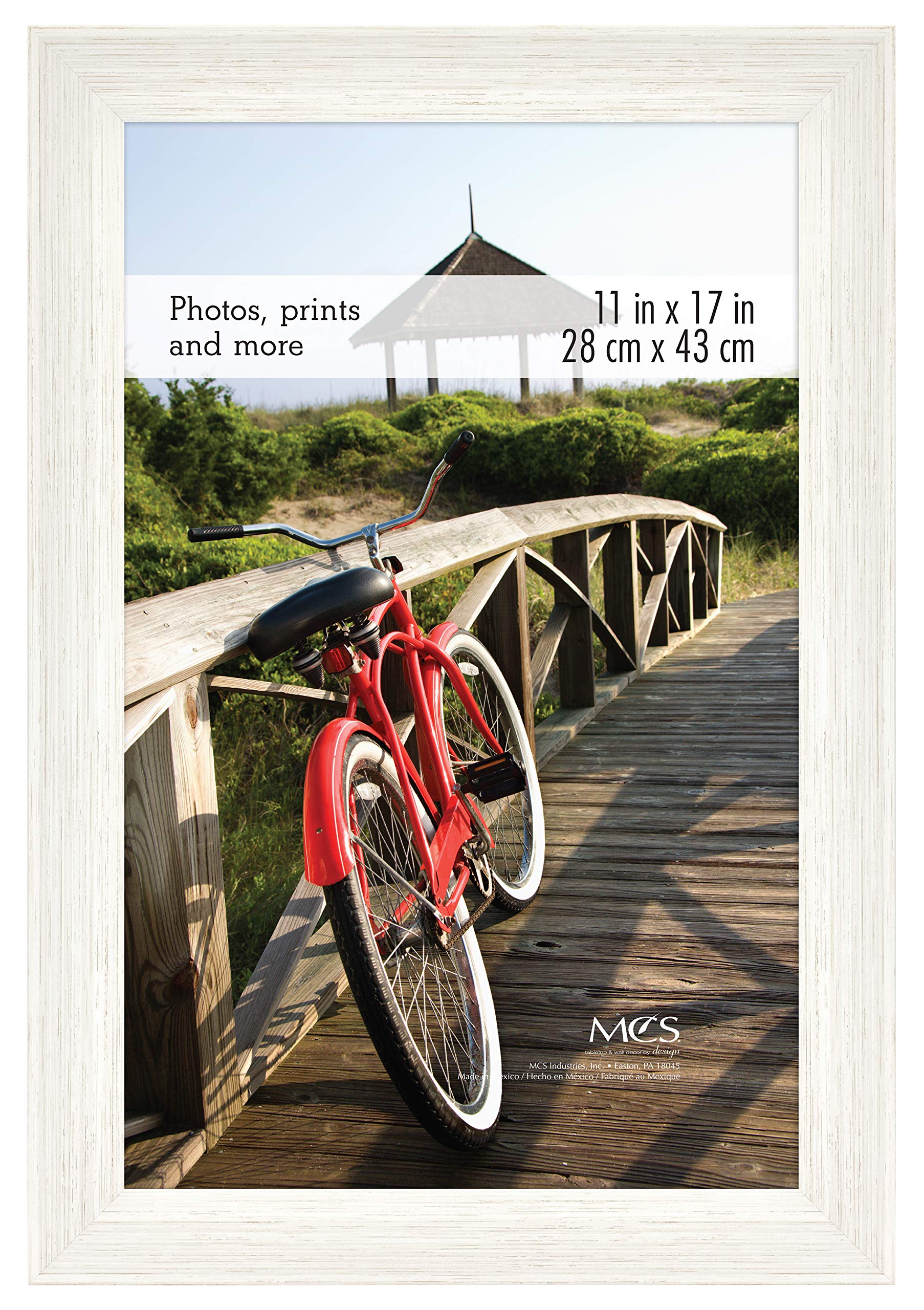 MCS Museum Poster Frame, White, 11 x 17 in, Single(White Woodgrain)