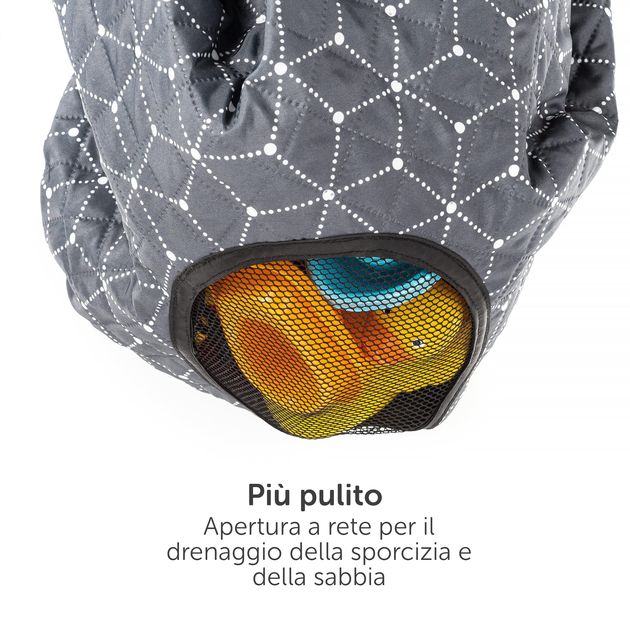 Zamboo 2in1 Oudoor Sacco Giochi Spiaggia - Pratico Tappeto Gioco Bambini Resistente all'Acqua - Grigio