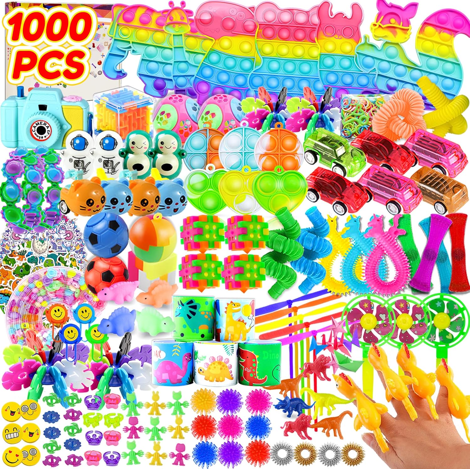 1000pcs Party Favors for Kids, Fidget Toys Pack, Birthday Gifts, Classroom Prize Boxes, Treasure Box, Goodie Bag Stuffers,Carnival Prizes, Easter Eggs Fillers
