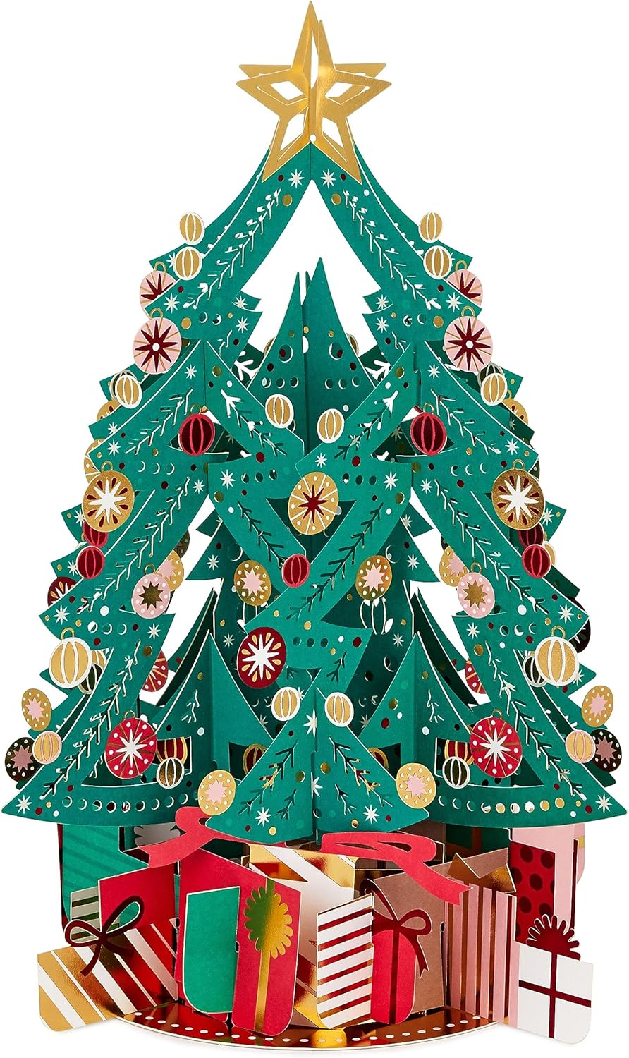 Hallmark Christmas Paper Wonder Card - 3D Festive Tree Design