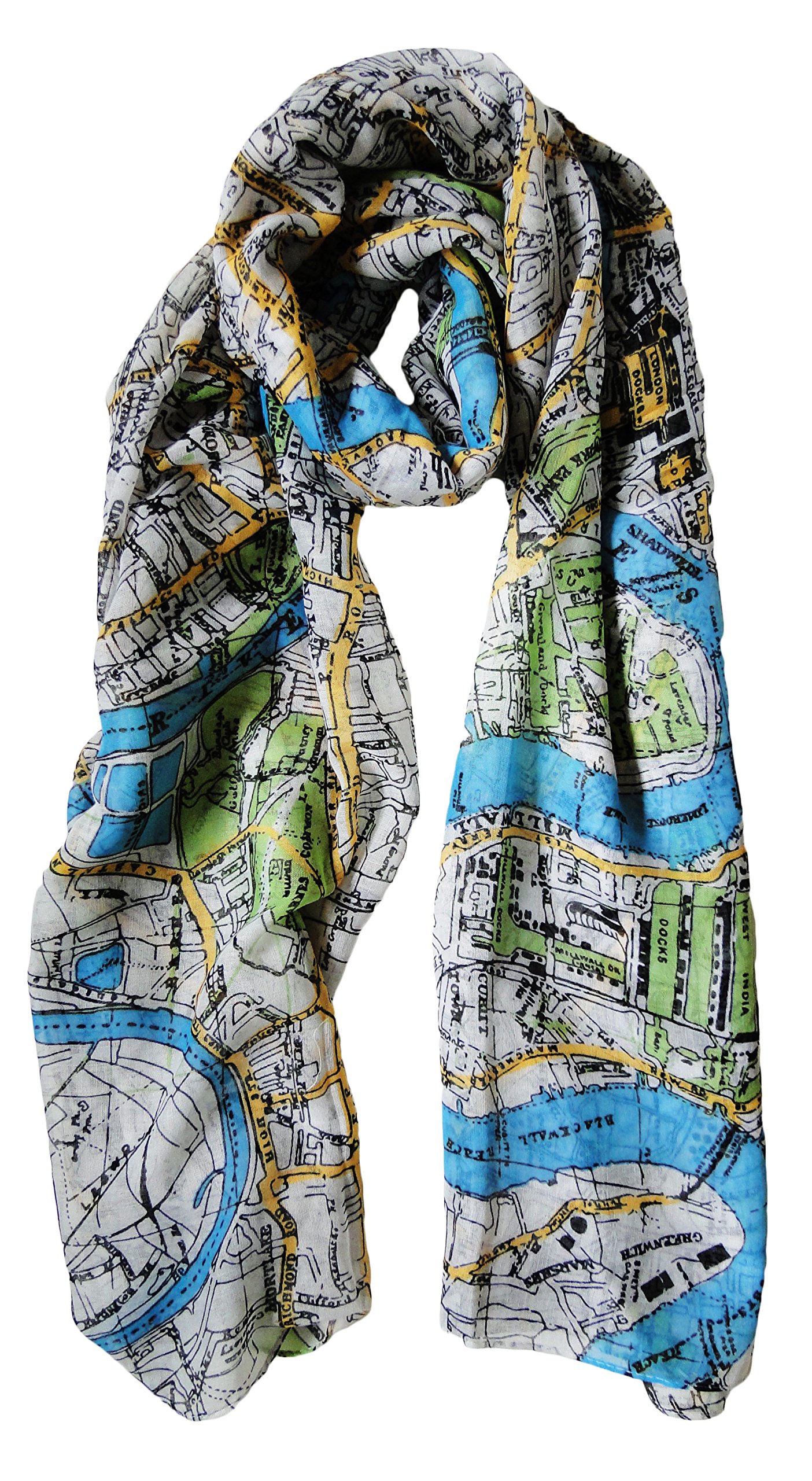 The Olive House Women's White The Olive House® London Map Scarf