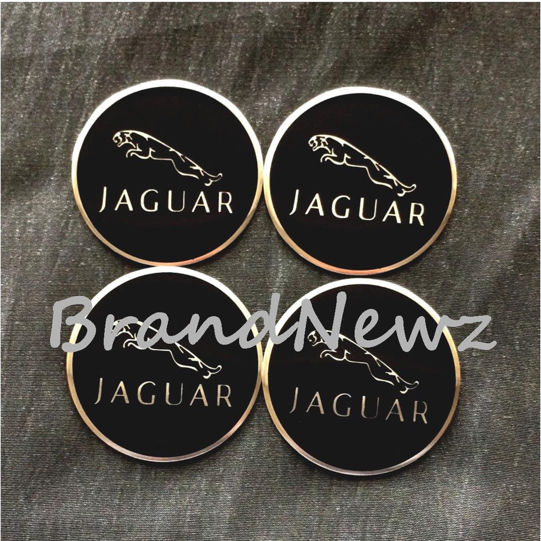 JAGUAR EMBLEM WHEEL CENTER CAP STICKER LOGO BADGE WHEEL TRIM - 55MM DOME - SET OF 4