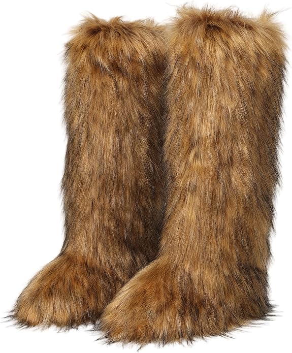 Faux Fur Knee High Winter Boots for Women