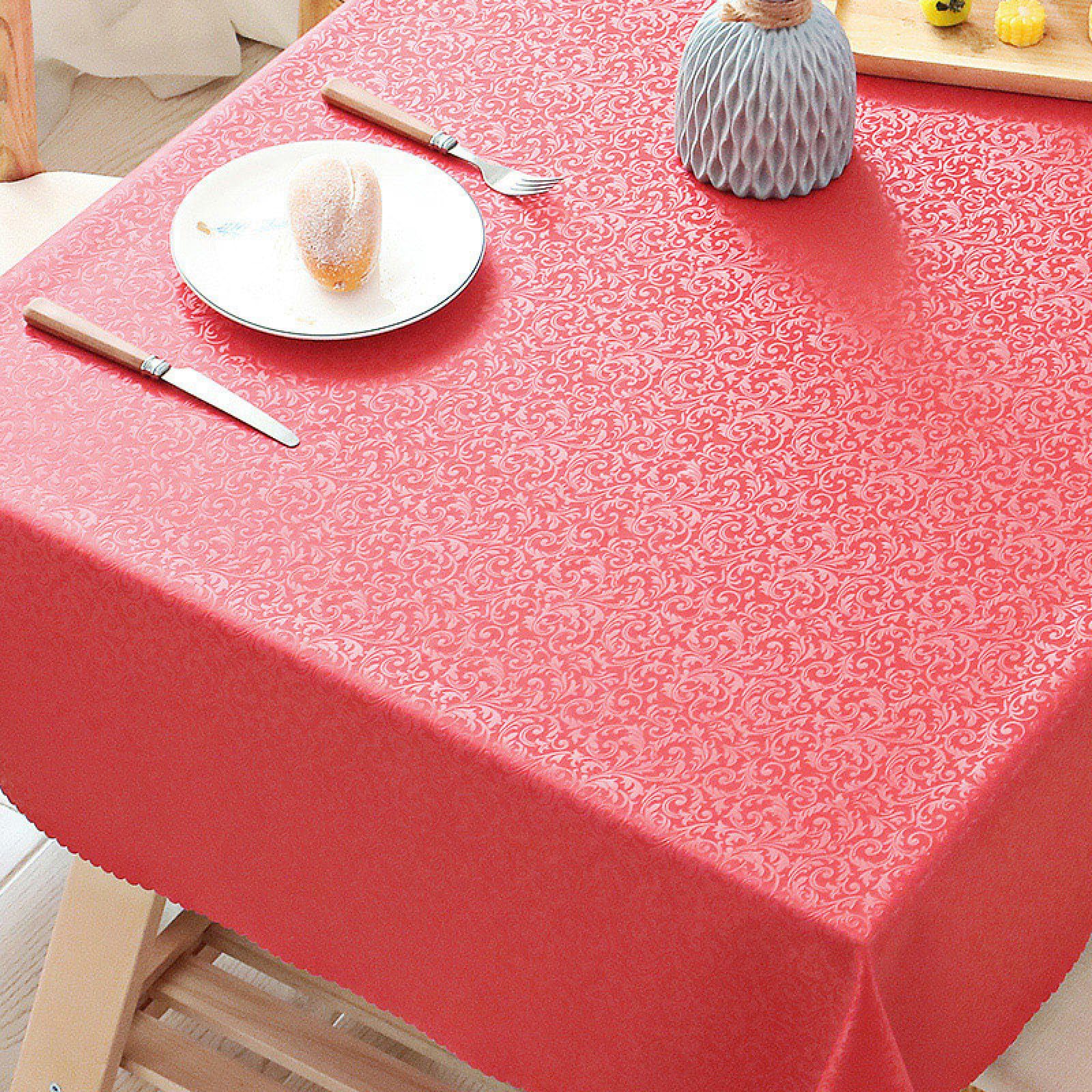 Mantel de Mesa con Efecto Loto Lavable Resistente Al Desgaste en Caliente Impermeable Resistente a La Suciedad Resistente B Rojo 120 × 170cm
