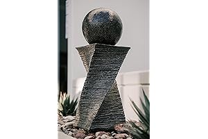 XBrand Black Modern Zen Ball Water Fountain