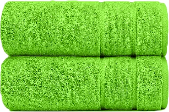 Hieftan - Bath Sheet Set - Pack Of 2 Premium Egyptian Cotton 600 GSM - Highly Absorbent, Rapid Dry, 100% Soft Large Bathroom Sheets (Lime Green)