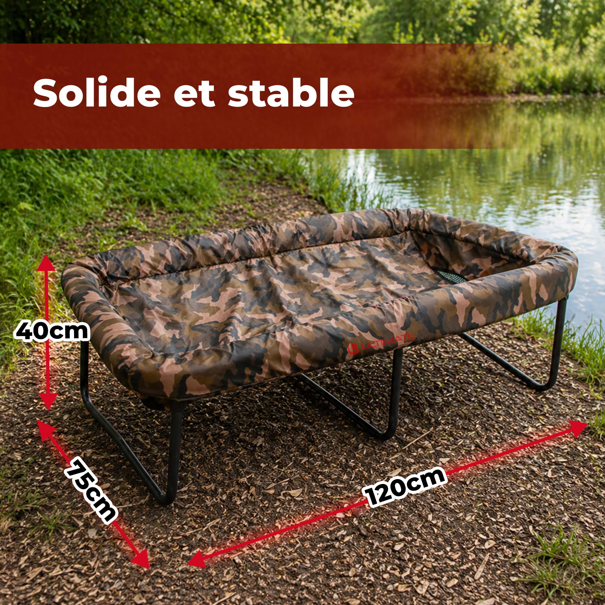 Ultimate Tapis De Réception Folding Carp Cradle Camo - Sac De Conservation