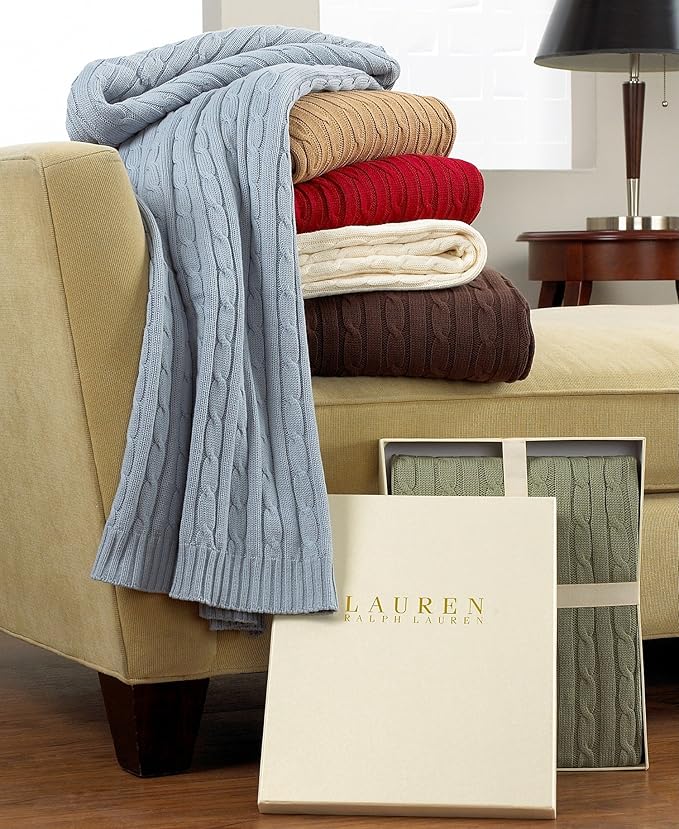 Lauren Ralph Lauren Blanket, Cable Knit 50" x 70" Throw