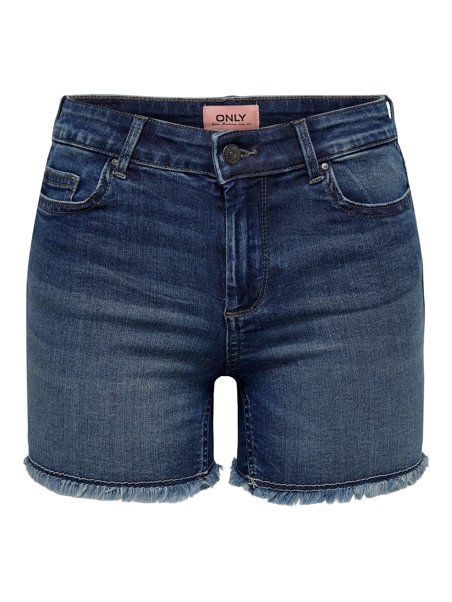 ONLBLUSH Jeansshorts – Jeansshorts mit Fransigem Saum