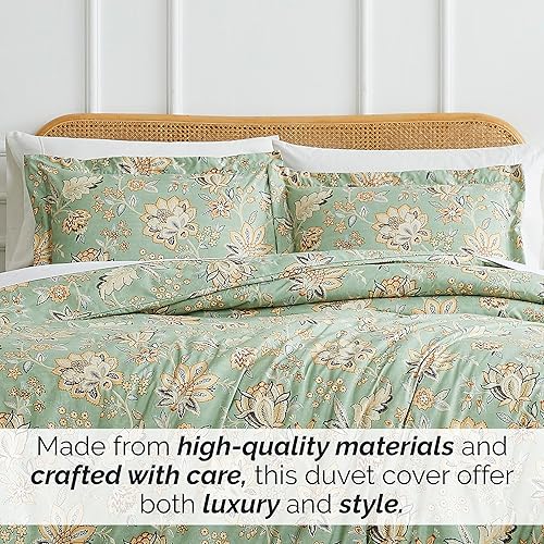 Miniatura 5 de Southshore Fine Living, Inc. Jacobean Willow Collection - Juego de funda de edredón de gran tamaño, tamaño Queen, funda de edredón floral de 3