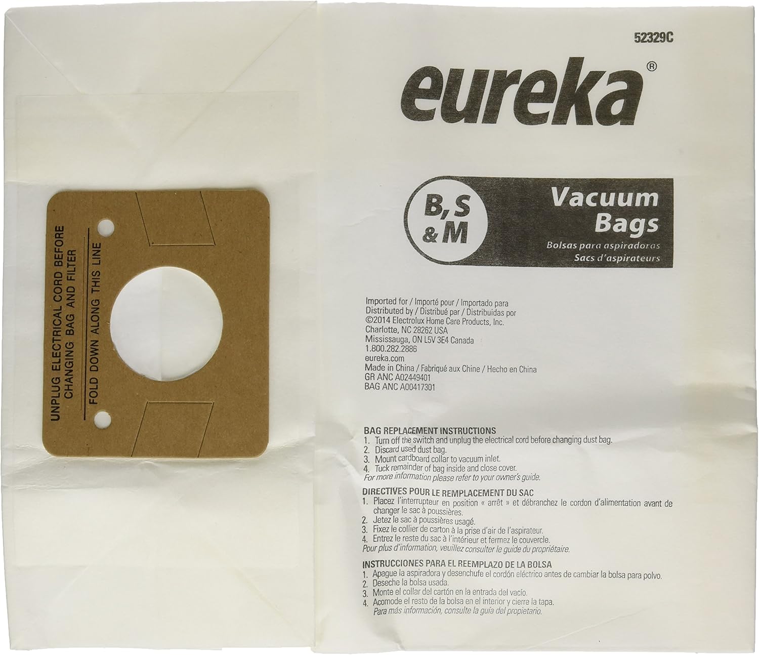Electrolux Eureka Canister Vacuum Bags Style B Fits Eureka